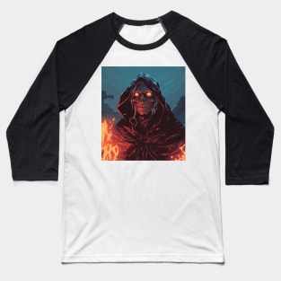 Undead Sorcerer Wizard Fire Mage Baseball T-Shirt